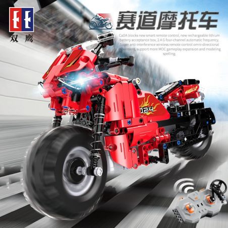 DOUBLEE CADA C51024 51024 non  XE MÔ TÔ ĐUA ĐỎ bộ đồ chơi xếp lắp ráp ghép mô hình  DETECH Kỹ Thuật Công Nghệ Cao Mô Hình Phương Tiện 484 khối