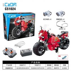 DOUBLEE CADA C51024 51024 non  XE MÔ TÔ ĐUA ĐỎ bộ đồ chơi xếp lắp ráp ghép mô hình  DETECH Kỹ Thuật Công Nghệ Cao Mô Hình Phương Tiện 484 khối