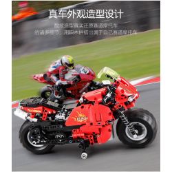 DOUBLEE CADA C51024 51024 non  XE MÔ TÔ ĐUA ĐỎ bộ đồ chơi xếp lắp ráp ghép mô hình  DETECH Kỹ Thuật Công Nghệ Cao Mô Hình Phương Tiện 484 khối