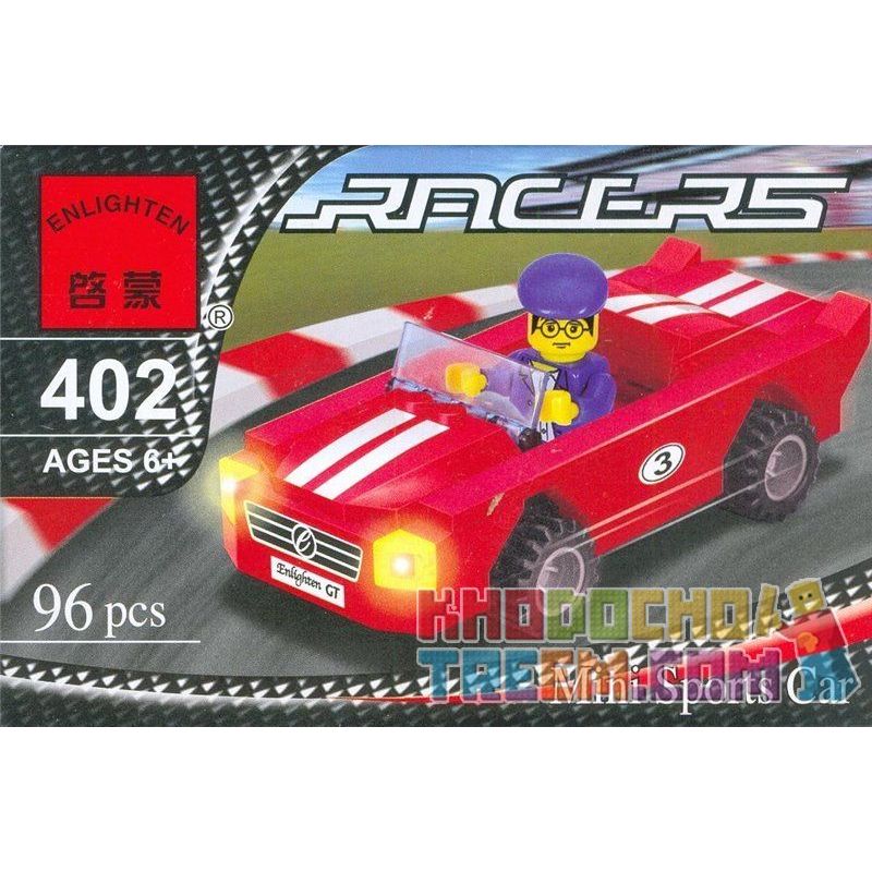 Enlighten 402 Qman 402 Xếp hình kiểu Lego SPEED CHAMPIONS Racers Red Small Sports Car Xe Thể Thao Màu đỏ 96 khối