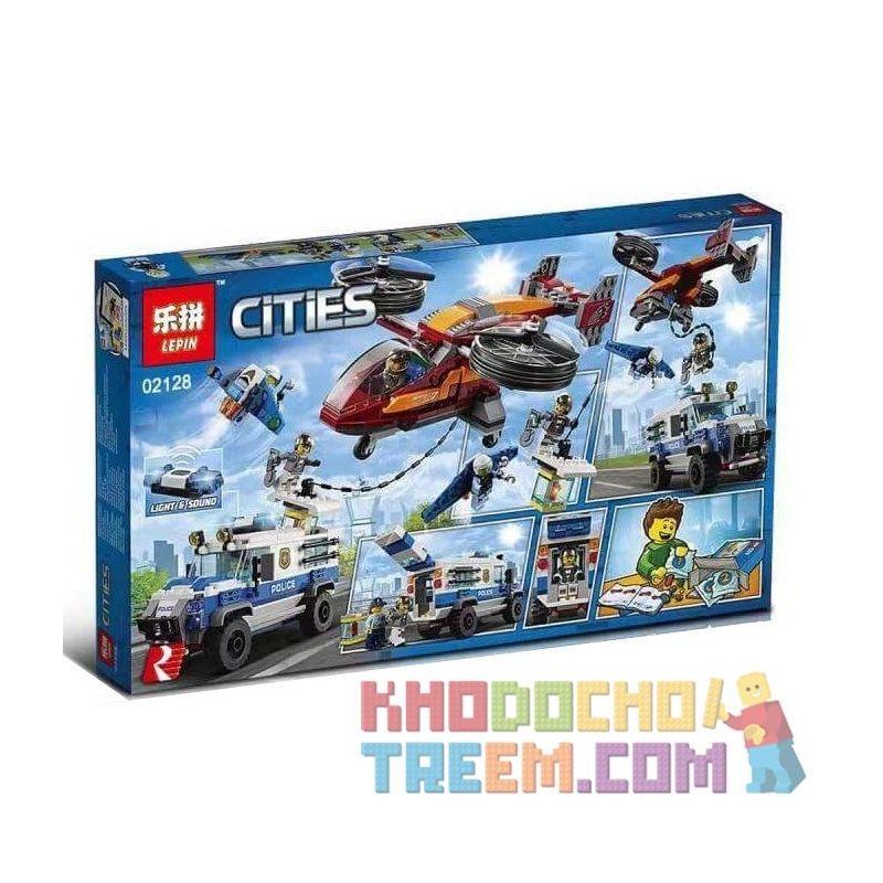 NOT Lego SKY POLICE DIAMOND HEIST 60209 LARI 11209 LEPIN 02128 xếp lắp ráp ghép mô hình DIAMOND HEIST VỤ CƯỚP KIM CƯƠNG City Thành Phố 400 khối