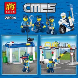 LELE 28004 28004-1 28004-2 28004-3 28004-4 Xếp hình kiểu Lego CITY Policemen Road Card Arrests 4 Trạm Cảnh Sát gồm 4 hộp nhỏ 398 khối