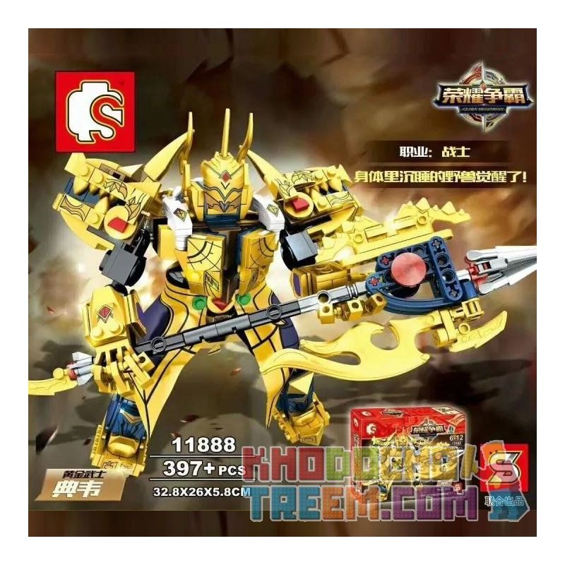 SEMBO 11888 Xếp hình kiểu Lego KING OF GLORY HEGEMONY Gold Samurai Chiến Binh Vàng 397 khối