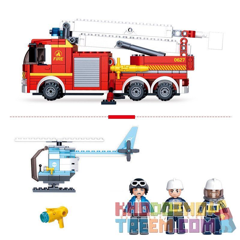 SLUBAN M38-B0627 B0627 0627 M38B0627 38-B0627 non  XE THANG CỨU HỎA bộ đồ chơi xếp lắp ráp ghép mô hình Fire Rescure TOWER LADDER FIRE TRUCK 394 khối