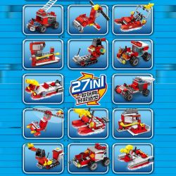 SEMBO 603034 non  ĐỘI XE CỨU HỎA LẮP ĐƯỢC 27 MẪU bộ đồ chơi xếp lắp ráp ghép mô hình Fire Rescure FIRE FRONTLINE 394 khối