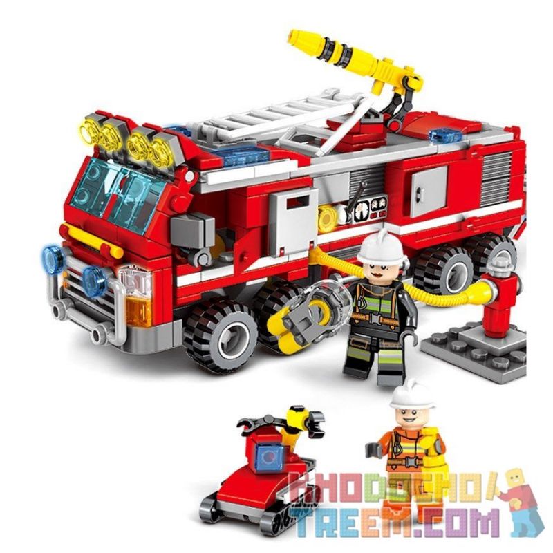 SEMBO 603034 non Lego ĐỘI XE CỨU HỎA LẮP ĐƯỢC 27 MẪU bộ đồ chơi xếp lắp ráp ghép mô hình Fire Rescure FIRE FRONTLINE 394 khối