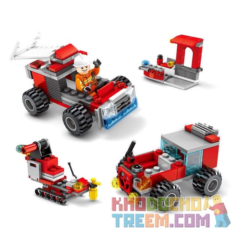 SEMBO 603034 non  ĐỘI XE CỨU HỎA LẮP ĐƯỢC 27 MẪU bộ đồ chơi xếp lắp ráp ghép mô hình Fire Rescure FIRE FRONTLINE 394 khối