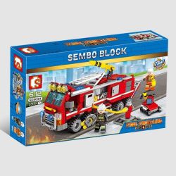 SEMBO 603034 non  ĐỘI XE CỨU HỎA LẮP ĐƯỢC 27 MẪU bộ đồ chơi xếp lắp ráp ghép mô hình Fire Rescure FIRE FRONTLINE 394 khối