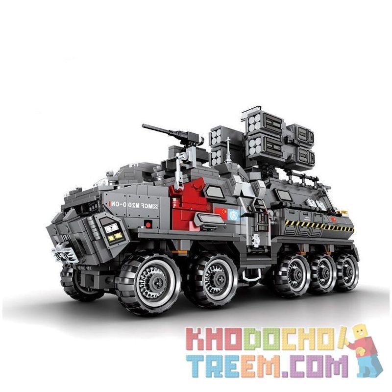 SEMBO 107007 Xếp hình kiểu Lego THE WANDERING EARTH Military Truck CN171 Troop Carrier Large Xe Bọc Thép Chiến đấu 1925 khối SEMBO 107007 Xếp hình kiểu Lego THE WANDERING EARTH Military Truck CN171 Troop Carrier Large Xe Bọc Thép Chiến đấu 1925 khối
