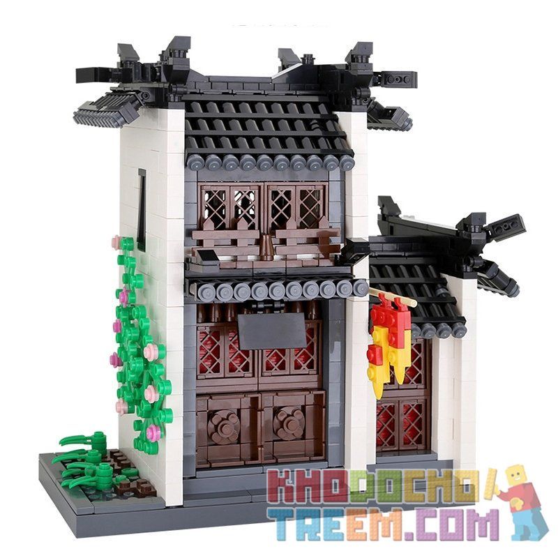 WANGE 4310 non  NHÀ GÁC XÉP KIỂU TRUNG HOA bộ đồ chơi xếp lắp ráp ghép mô hình Creator THE GARRET OF HUI-STYLE ARCHITECTURE Sáng Tạo 1039 khối