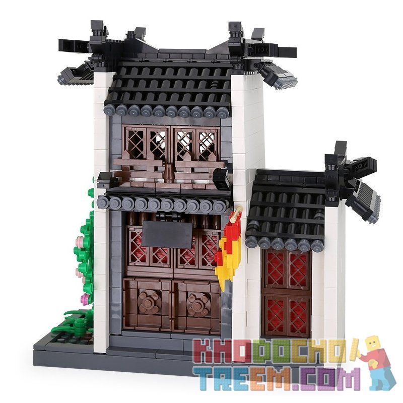 WANGE 4310 non  NHÀ GÁC XÉP KIỂU TRUNG HOA bộ đồ chơi xếp lắp ráp ghép mô hình Creator THE GARRET OF HUI-STYLE ARCHITECTURE Sáng Tạo 1039 khối