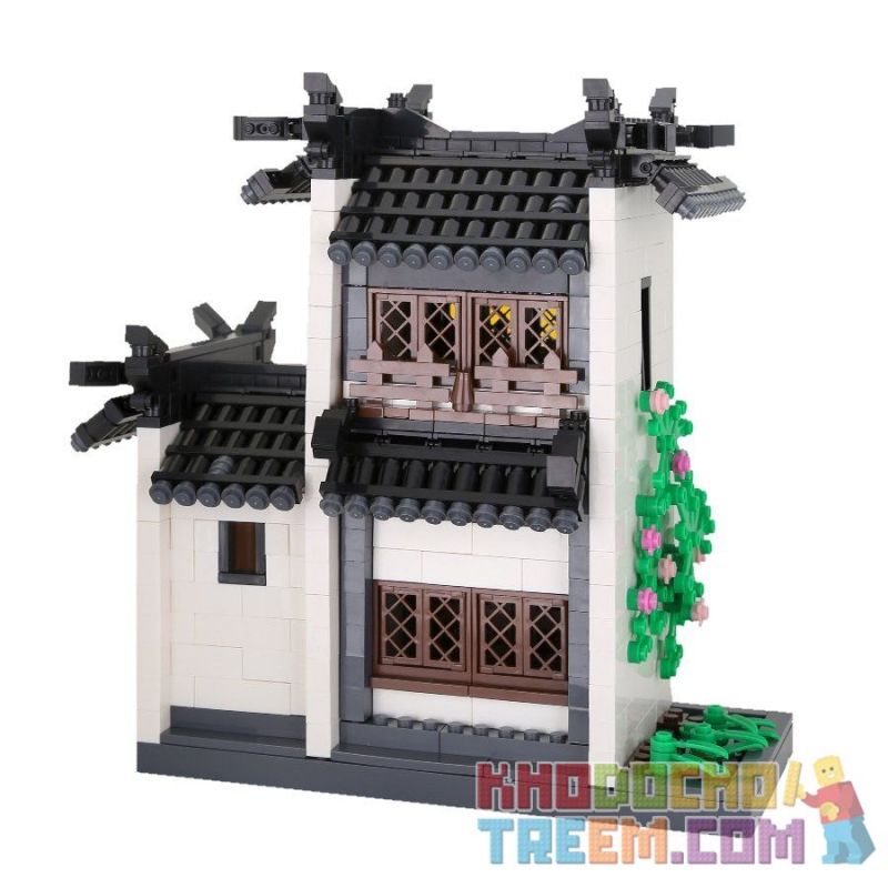 WANGE 4310 non  NHÀ GÁC XÉP KIỂU TRUNG HOA bộ đồ chơi xếp lắp ráp ghép mô hình Creator THE GARRET OF HUI-STYLE ARCHITECTURE Sáng Tạo 1039 khối