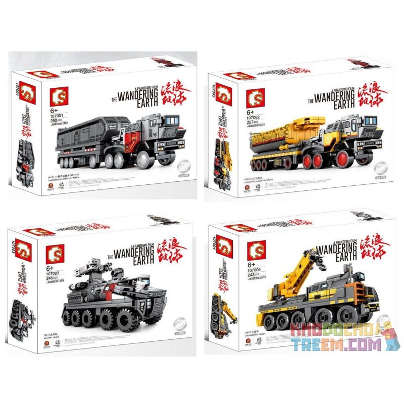 SEMBO 107001 107002 107003 107004 non  CN171-11 TÀU CHỞ HỘP CN114-03 NHỎ PHƯƠNG TIỆN KỸ THUẬT QUÂN CN373 GẦU bộ đồ chơi xếp lắp ráp ghép mô hình The Wandering Earth CARGOTRUCK-TRANSPORT CARGOTRUCK-IRON ORETRUCK MILITARY ENGINEERING Lưu Lạc Địa Cầu 257 khối