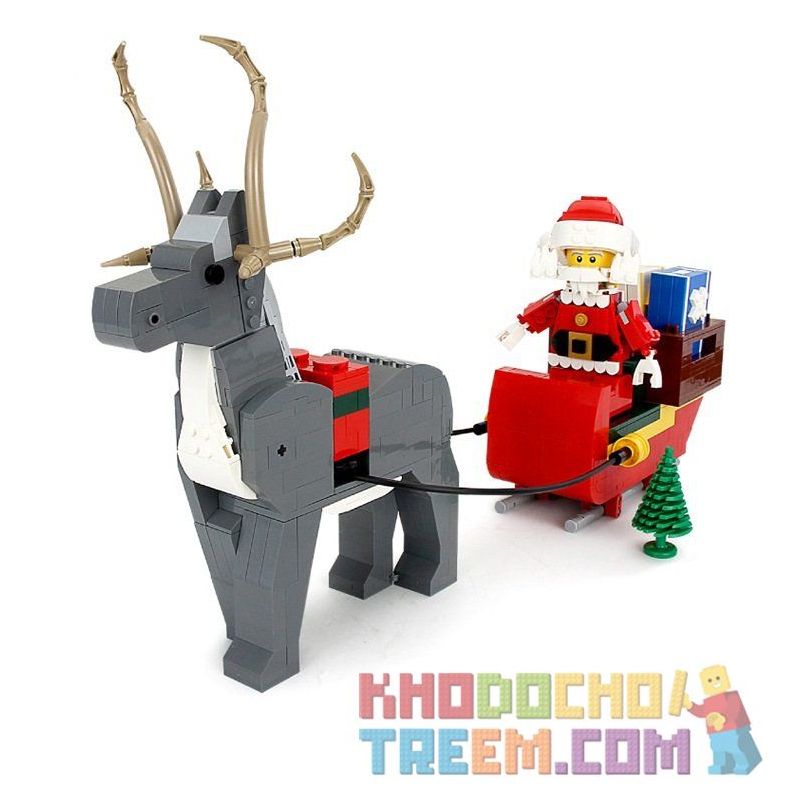 SHENG YUAN SY SY1259 1259 Xếp hình kiểu Lego MISCELLANEOUS 2018 Lego Employee Christmas Gift Ông Già Noel Cưỡi Xe Tuần Lộc Kéo 1