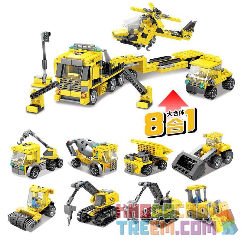 Kazi KY80460 80460 KY80460-1 80460-1 KY80460-2 80460-2 KY80460-3 80460-3 KY80460-4 80460-4 KY80460-5 80460-5 KY80460-6 80460-6 KY80460-7 80460-7 KY80460-8 80460-8 Xếp hình kiểu Lego CREATOR Construction Urban Engineering Heavy Cargo Transport 72 Máy Móc Công Trường gồm 8 hộp nhỏ lắp được 75 mẫu 905 khối