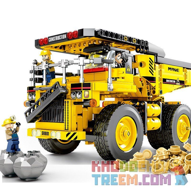 SEMBO 701801 Xếp hình kiểu Lego TECHNIC TECHINQUE Mechanical Code Mine Transporter Xe Tải Khổng Lồ Chở Quặng 807 khối