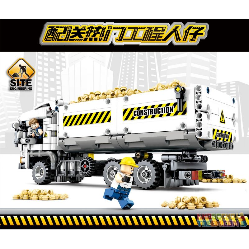 SEMBO 701704 non  XE TẢI NÂNG THÙNG bộ đồ chơi xếp lắp ráp ghép mô hình  TECHINQUE Kỹ Thuật Công Nghệ Cao Mô Hình Phương Tiện 799 khối