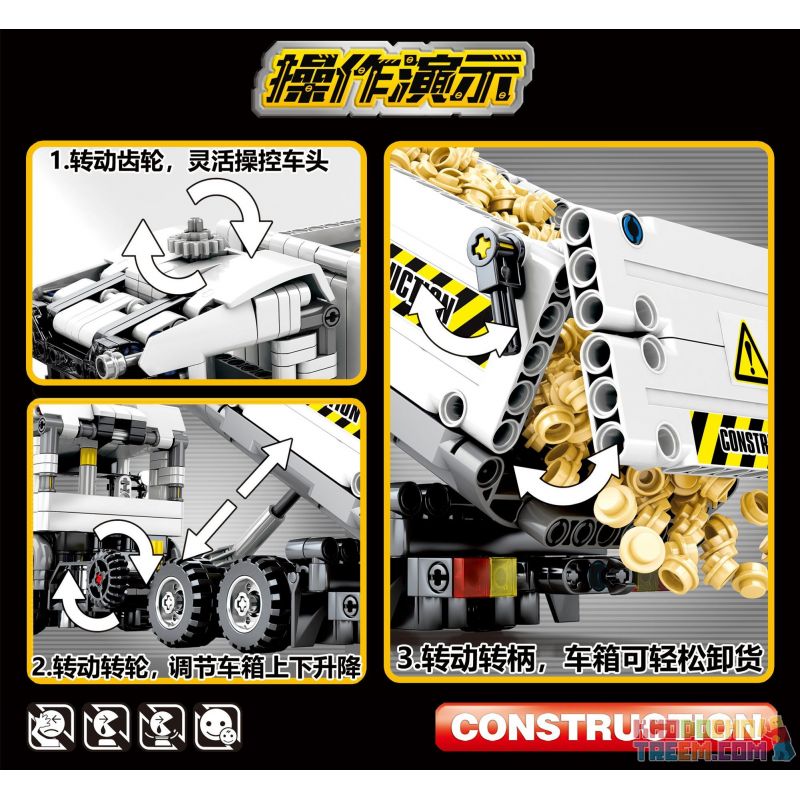 SEMBO 701704 non  XE TẢI NÂNG THÙNG bộ đồ chơi xếp lắp ráp ghép mô hình  TECHINQUE Kỹ Thuật Công Nghệ Cao Mô Hình Phương Tiện 799 khối