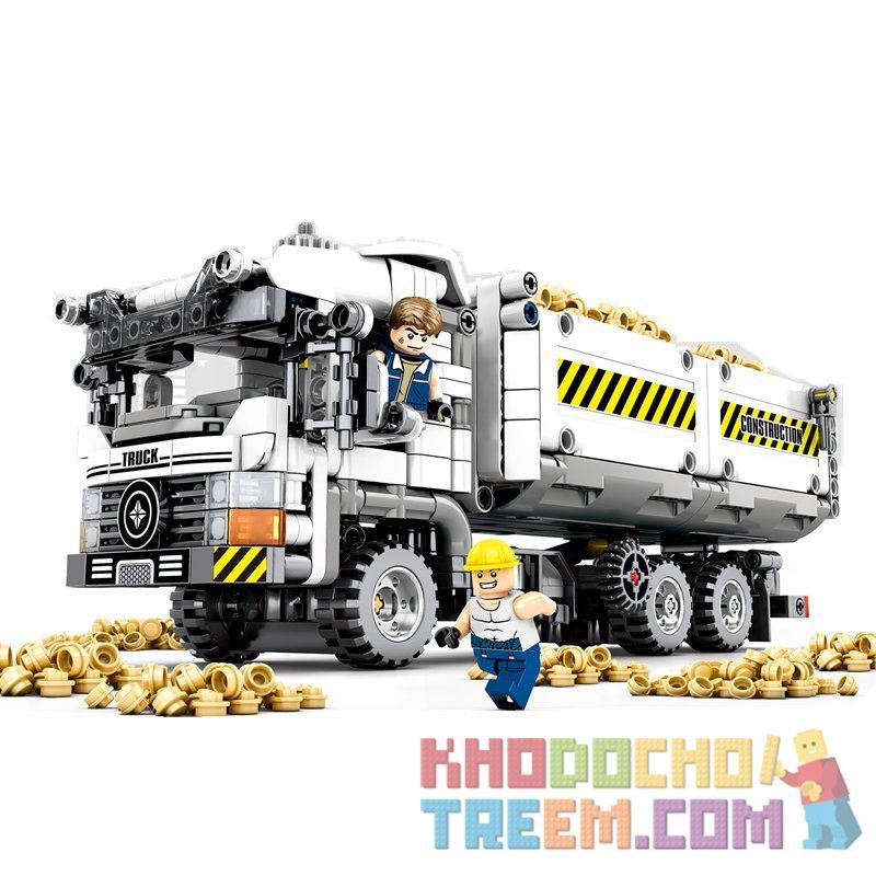 SEMBO 701704 Xếp hình kiểu Lego TECHNIC TECHINQUE Mechanical Code Engineering Truck Xe Tải Nâng Thùng 799 khối