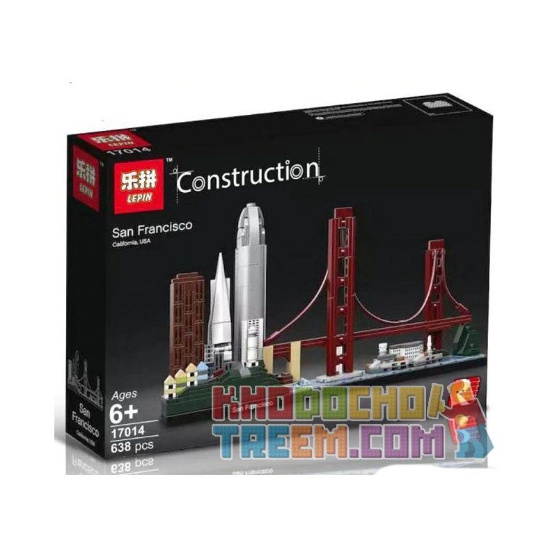 NOT Lego LEGO ARCHITECTURE SAN FRANCISCO 21043 L1043 1043 LEPIN 17014 xếp lắp ráp ghép mô hình THÀNH PHỐ MỸ SAN FRANCISCO Công Trình Kiến Trúc 565 khối