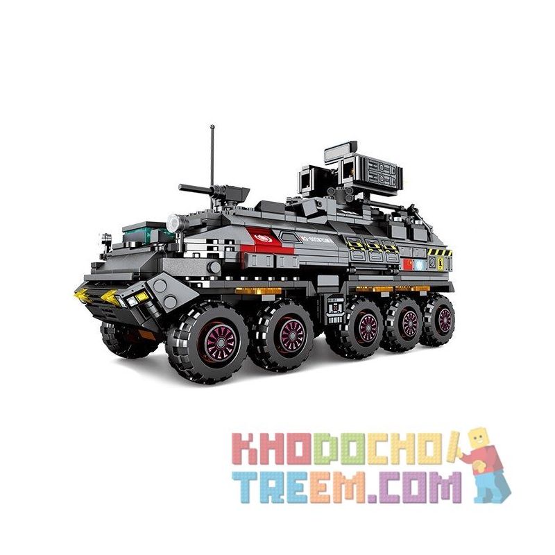 SEMBO WEKKI VIGGI 107005 non  DU HÀNH ĐỊA CẦU CN171 QUÂN VẬN CHUYỂN CỠ VỪA bộ đồ chơi xếp lắp ráp ghép mô hình The Wandering Earth MILITARY TRUCK Lưu Lạc Địa Cầu 811 khối