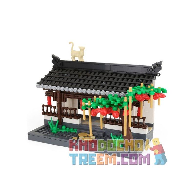 WANGE 3312 non Lego HÀNH LANG KIỂU TRUNG HOA bộ đồ chơi xếp lắp ráp ghép mô hình Creator THE CORRIDOR OF HUI-STYLE ARCHITECTURE Sáng Tạo 506 khối