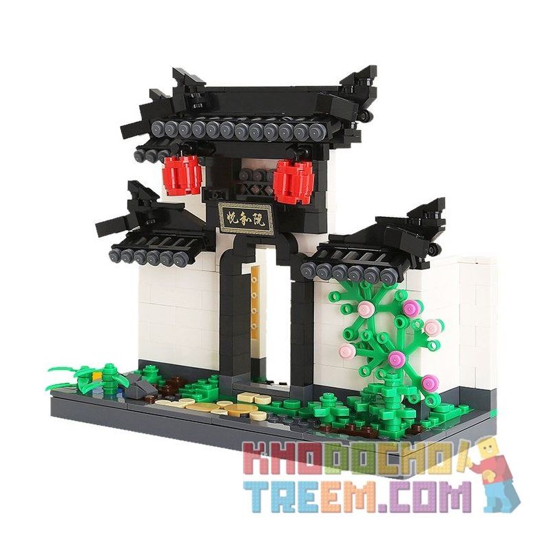 WANGE 3313 non  CỔNG SÂN KIỂU TRUNG HOA bộ đồ chơi xếp lắp ráp ghép mô hình Creator THE COURTYARD OF HUI-STYLE ARCHITECTURE Sáng Tạo 486 khối