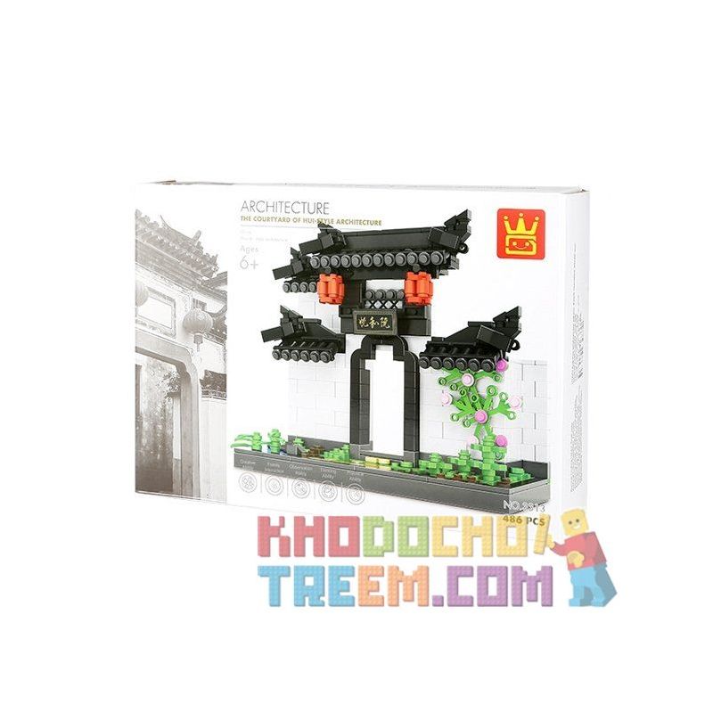WANGE 3313 non  CỔNG SÂN KIỂU TRUNG HOA bộ đồ chơi xếp lắp ráp ghép mô hình Creator THE COURTYARD OF HUI-STYLE ARCHITECTURE Sáng Tạo 486 khối