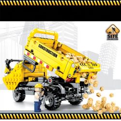 SEMBO 701350 non  XE TẢI 3 BÁNH bộ đồ chơi xếp lắp ráp ghép mô hình  TECHNIQUE Kỹ Thuật Công Nghệ Cao Mô Hình Phương Tiện 491 khối