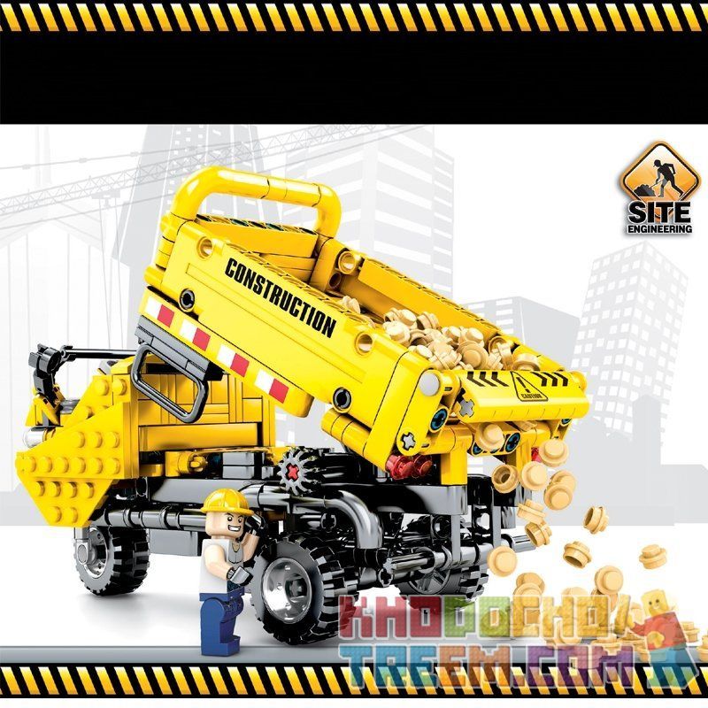 SEMBO 701350 non  XE TẢI 3 BÁNH bộ đồ chơi xếp lắp ráp ghép mô hình  TECHNIQUE Kỹ Thuật Công Nghệ Cao Mô Hình Phương Tiện 491 khối