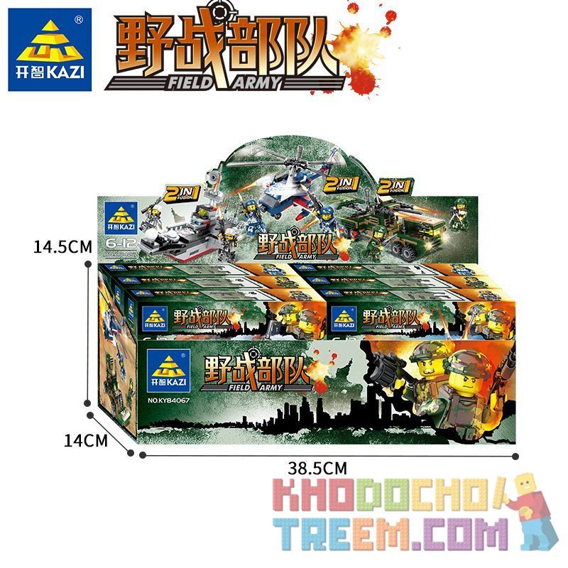 Kazi KY84067 84067 non  TÀU CHIẾN XUỒNG CAO TỐC XE RÀ MÌN BỌC THÉP TIÊM KÍCH TRỰC THĂNG ĐẤU bộ đồ chơi xếp lắp ráp ghép mô hình Field Army Chiến Trường 672 khối