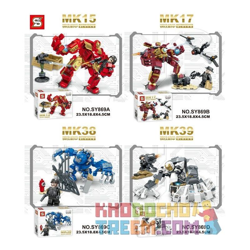 SHENG YUAN SY 869 SY869 SY869A 869A SY869B 869B SY869C 869C SY869D 869D Xếp hình kiểu Lego SUPER HEROES 钢铁机甲 Người sắt gồm 6 hộp nhỏ SHENG YUAN SY 869 SY869 SY869A 869A SY869B 869B SY869C 869C SY869D 869D Xếp hình kiểu Lego SUPER HEROES 钢铁机甲 Người sắt gồm 6 hộp nhỏ
