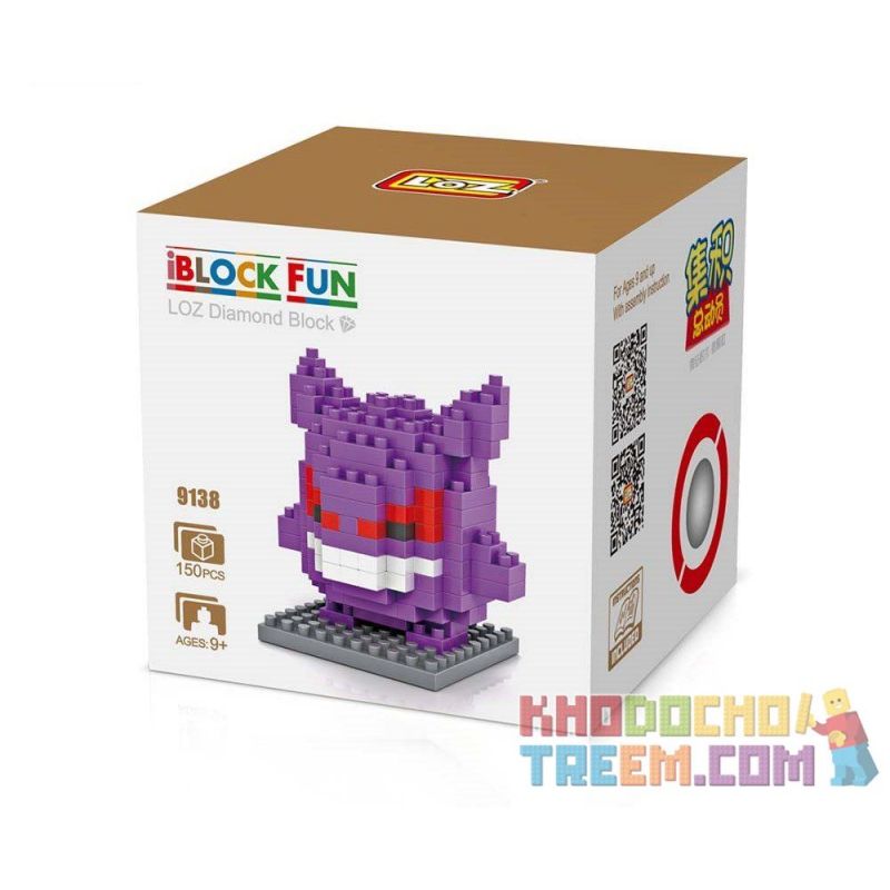 Loz 9138 Xếp hình kiểu Nanoblock Pokémon Pokemon Gengar 140 khối Loz 9138 Xếp hình kiểu Nanoblock Pokémon Pokemon Gengar 140 khối