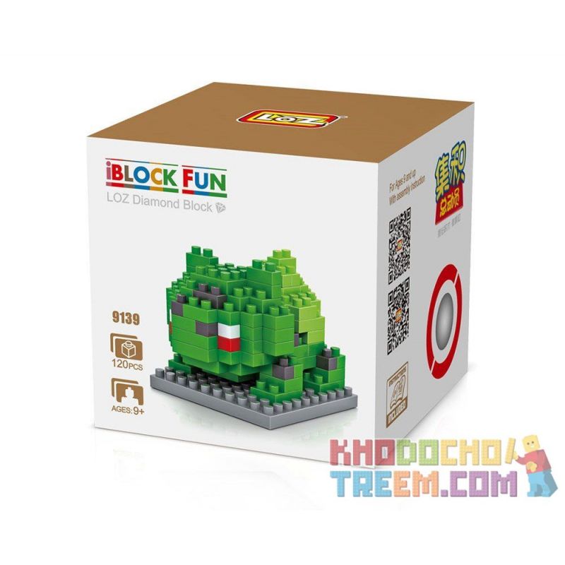 Loz 9139 Xếp hình kiểu Nanoblock Pokémon Pokemon Bulbasaur Block 120 khối Loz 9139 Xếp hình kiểu Nanoblock Pokémon Pokemon Bulbasaur Block 120 khối
