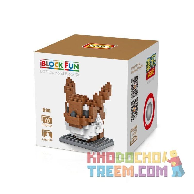 Loz 9141 Xếp hình kiểu Nanoblock Pokémon Pokemon Eevee 130 khối Loz 9141 Xếp hình kiểu Nanoblock Pokémon Pokemon Eevee 130 khối