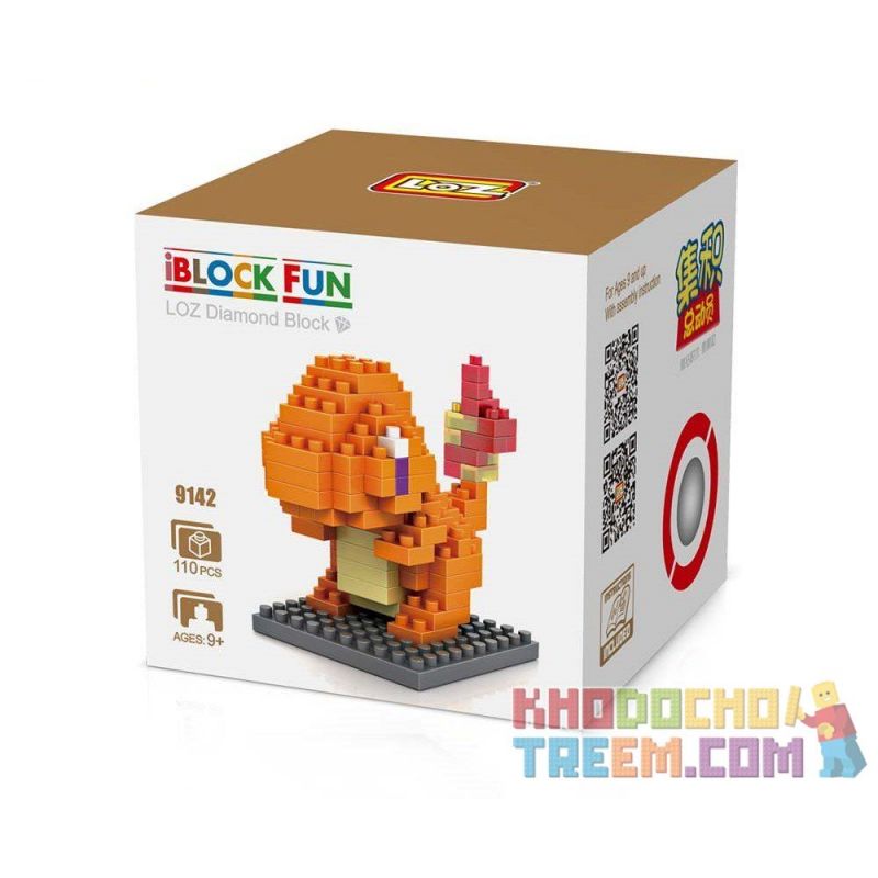 Loz 9142 Xếp hình kiểu Nanoblock Pokémon Pokemon Chamander 110 khối Loz 9142 Xếp hình kiểu Nanoblock Pokémon Pokemon Chamander 110 khối
