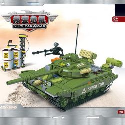 CAYI 2012 non  XE TĂNG CHIẾN ĐẤU T72 bộ đồ chơi xếp lắp ráp ghép mô hình Nuclear War NUCLEAR WAR T72 MAIN BATTLE TANK Chiến Tranh Hạt Nhân 1028 khối