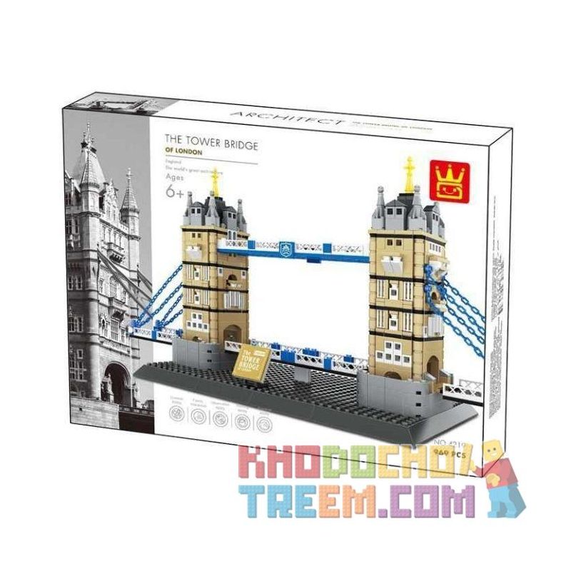 DR.LUCK 4219 WANGE 4219 Xếp hình kiểu Lego CREATOR The Tower Bridge Of LODON-England Cầu tháp Luân Đôn 969 khối DR.LUCK 4219 WANGE 4219 Xếp hình kiểu Lego CREATOR The Tower Bridge Of LODON-England Cầu tháp Luân Đôn 969 khối
