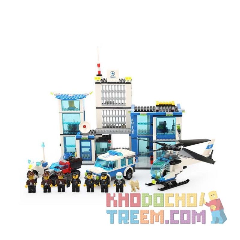 WANGE 6540 non Lego ĐỒN CẢNH SÁT bộ đồ chơi xếp lắp ráp ghép mô hình City POLICE STATION Thành Phố 882 khối