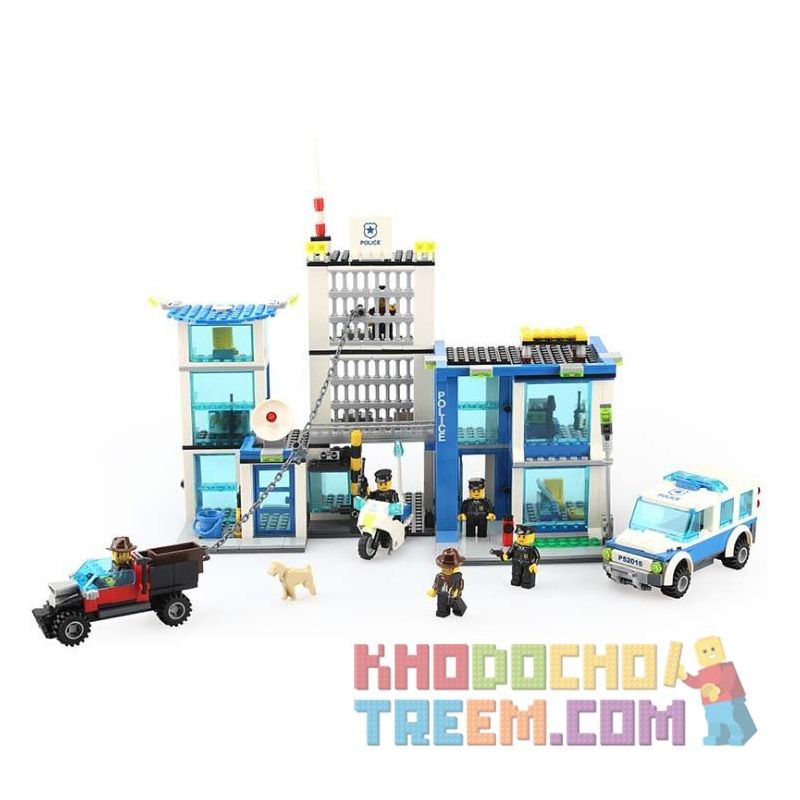 WANGE 6540 non  ĐỒN CẢNH SÁT bộ đồ chơi xếp lắp ráp ghép mô hình City POLICE STATION Thành Phố 882 khối