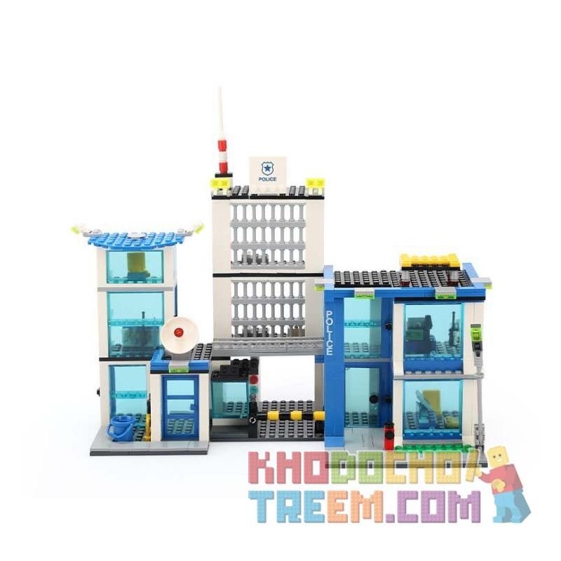 WANGE 6540 non  ĐỒN CẢNH SÁT bộ đồ chơi xếp lắp ráp ghép mô hình City POLICE STATION Thành Phố 882 khối
