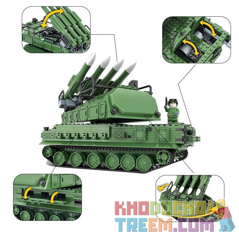 Winner 8103 non  XE TĂNG PHÒNG KHÔNG bộ đồ chơi xếp lắp ráp ghép mô hình Tank Battle TANKBATTLE Xe Tăng Đối Đầu 823 khối