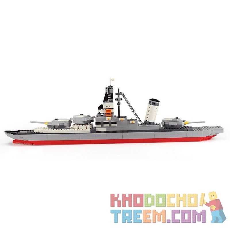 WANGE 5660 non  CHIẾN HẠM bộ đồ chơi xếp lắp ráp ghép mô hình Military Army LEGION BATTLESHIP Quân Sự Bộ Đội 774 khối
