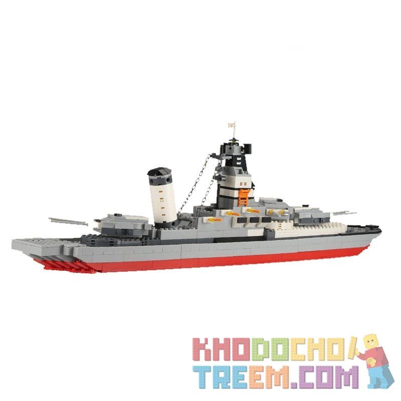 WANGE 5660 non  CHIẾN HẠM bộ đồ chơi xếp lắp ráp ghép mô hình Military Army LEGION BATTLESHIP Quân Sự Bộ Đội 774 khối