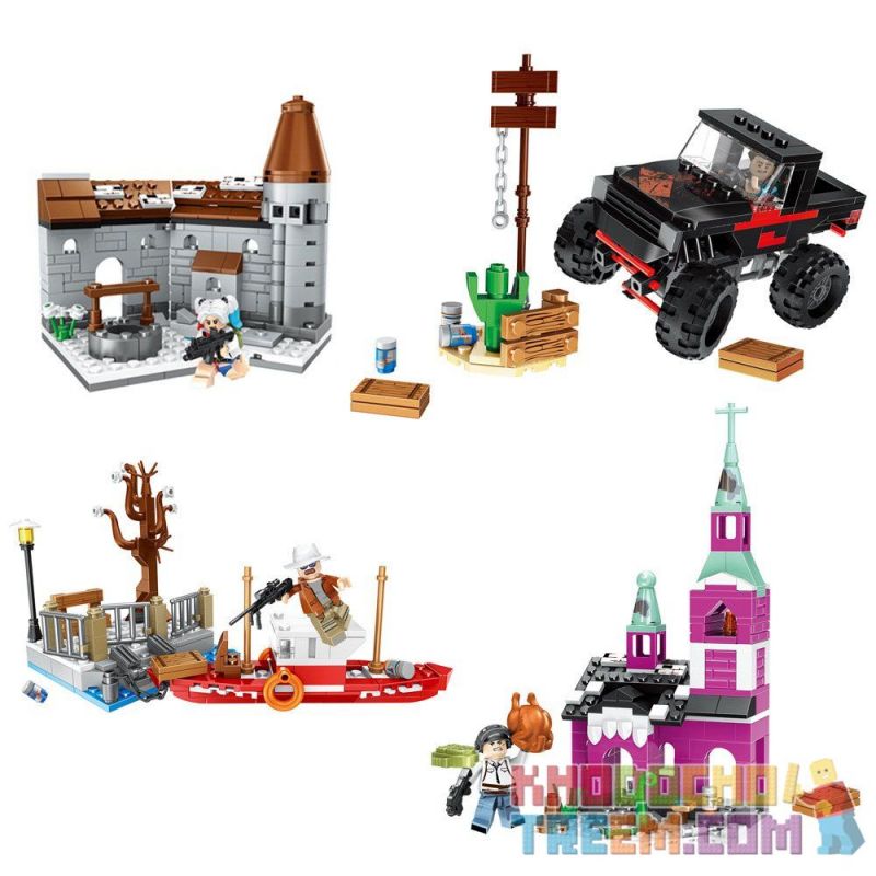 LELE 36066 non Lego TRẬN CHIẾN SINH TỒN bộ đồ chơi xếp lắp ráp ghép mô hình Pubg Battlegrounds Bắn Súng 734 khối