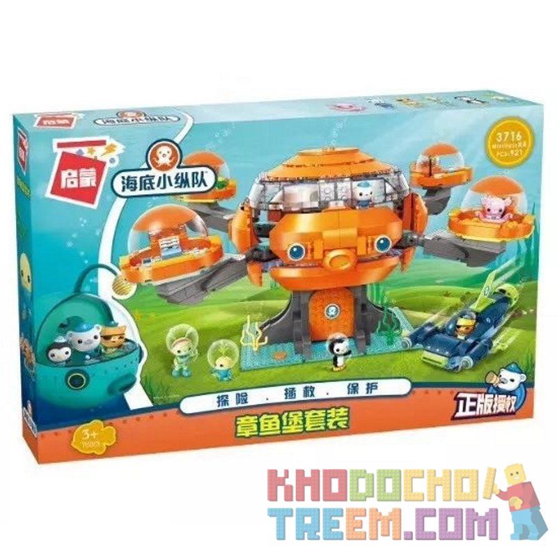 Enlighten 3716 Qman 3716 non  TÀU NGẦM BẠCH THUỘC bộ đồ chơi xếp lắp ráp ghép mô hình Octonauts Thám Hiểm Đại Dương 921 khối