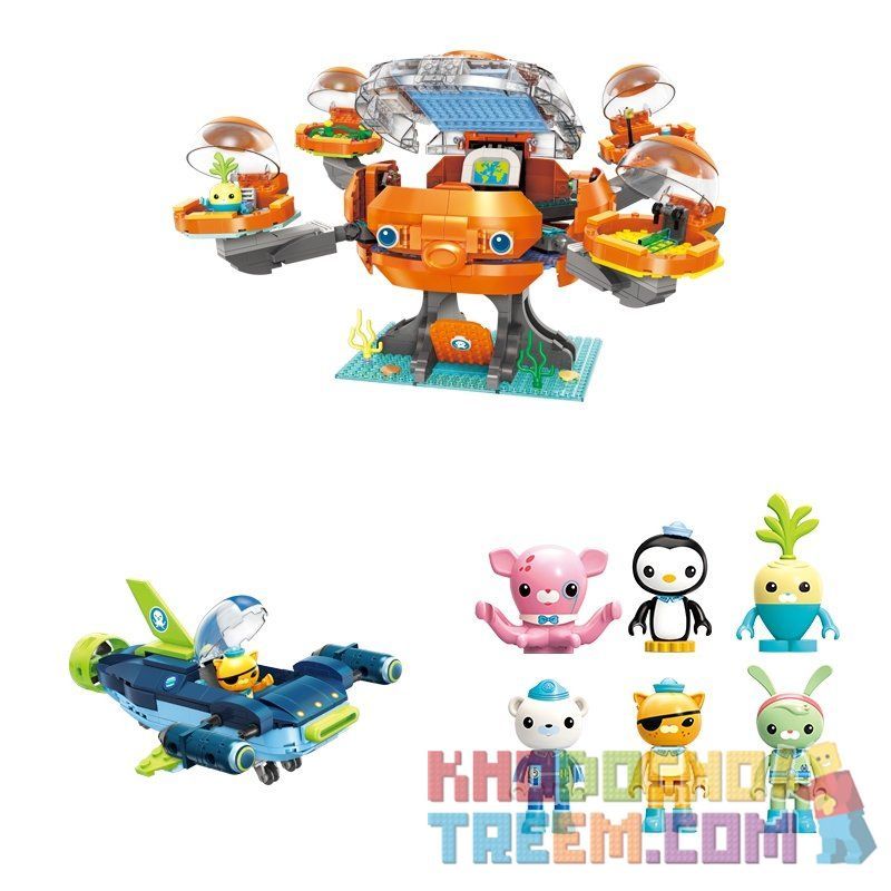 Enlighten 3716 Qman 3716 non  TÀU NGẦM BẠCH THUỘC bộ đồ chơi xếp lắp ráp ghép mô hình Octonauts Thám Hiểm Đại Dương 921 khối