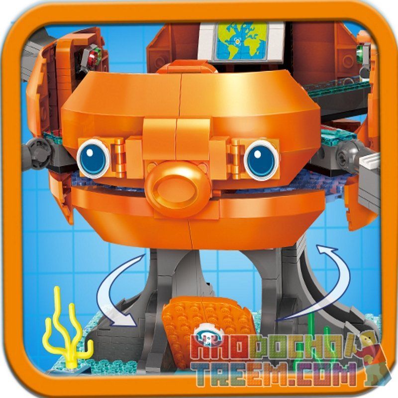 Enlighten 3716 Qman 3716 non  TÀU NGẦM BẠCH THUỘC bộ đồ chơi xếp lắp ráp ghép mô hình Octonauts Thám Hiểm Đại Dương 921 khối