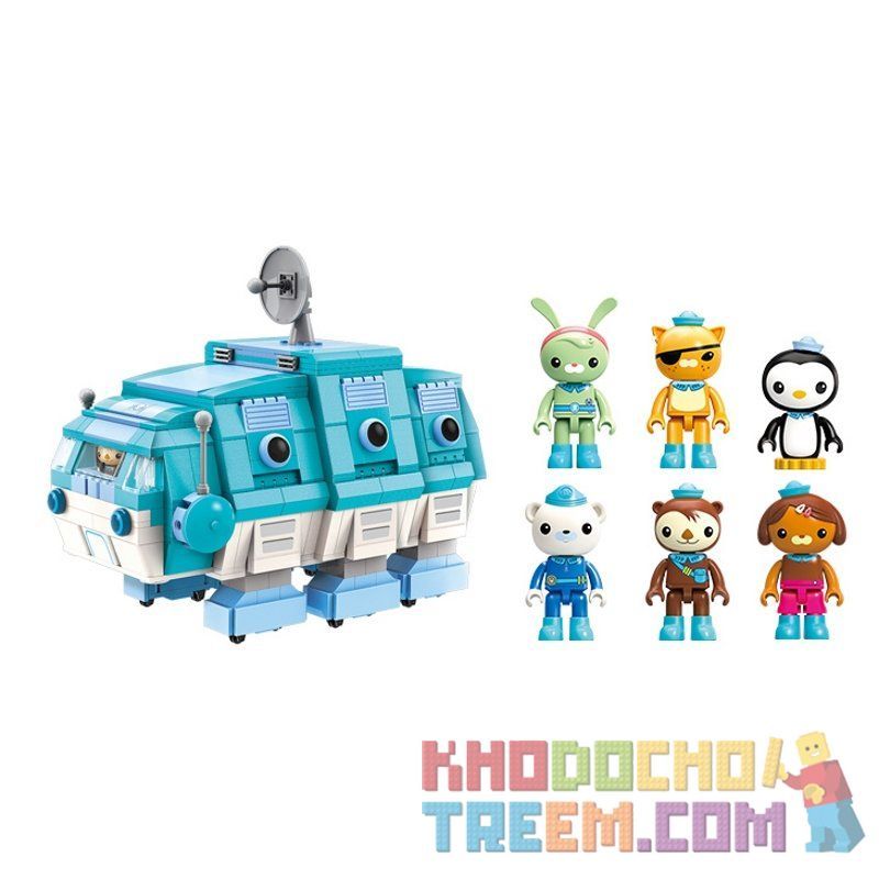 Enlighten 3715 Qman 3715 non  THUYỀN BỌ GẤU NƯỚC bộ đồ chơi xếp lắp ráp ghép mô hình Octonauts Thám Hiểm Đại Dương 766 khối