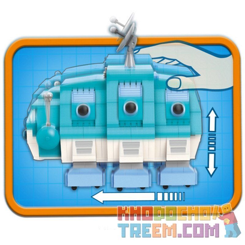 Enlighten 3715 Qman 3715 non  THUYỀN BỌ GẤU NƯỚC bộ đồ chơi xếp lắp ráp ghép mô hình Octonauts Thám Hiểm Đại Dương 766 khối